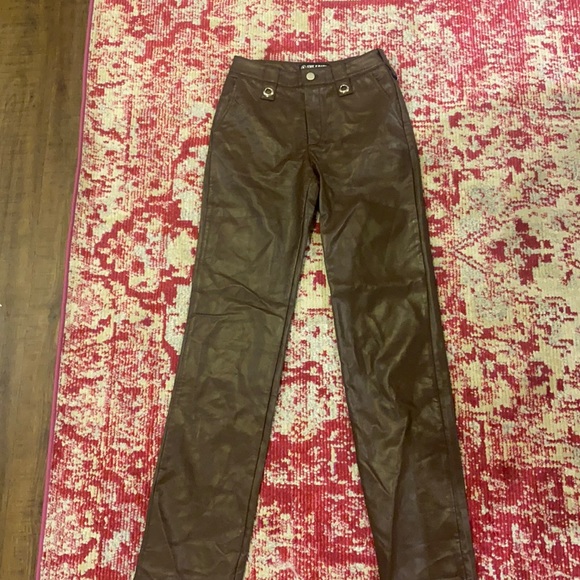 Kript Brown Leather Pants | Poshmark